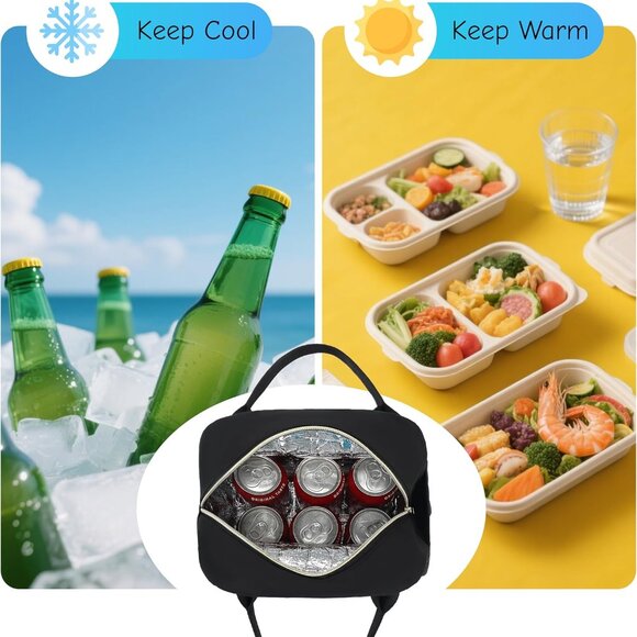 Lunch Box for Women Insulated Lunch Bag Lunchbox Cooler Thermal Leakproof Quilte - Picture 6 of 10